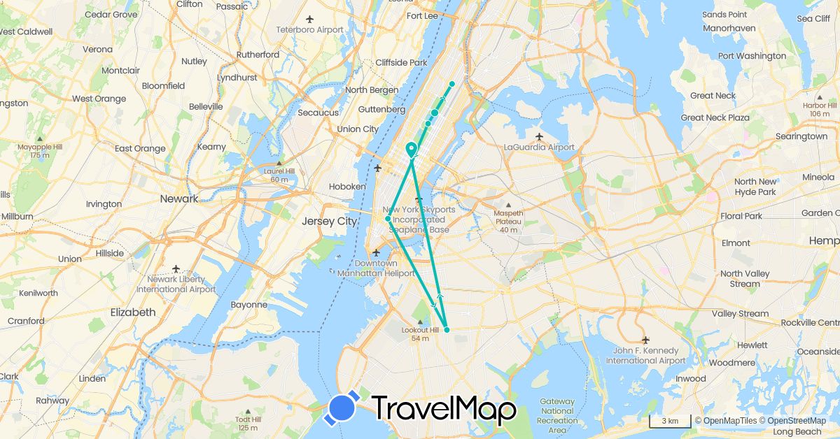 TravelMap itinerary: driving, auto in United States (North America)