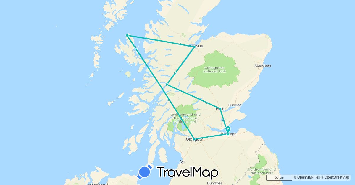 TravelMap itinerary: driving, auto in United Kingdom (Europe)